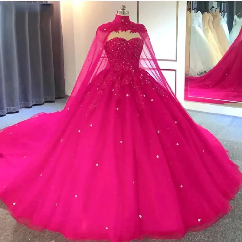 Take Advantage Hot Pink Detachable Cape Quinceanera Sweet 16 Corset Ball Gown Corset Prom Dress outfits Take Advantage Hot Pink Detachable Cape Quinceanera Sweet 16 Corset Ball Gown Corset Prom Dress outfits