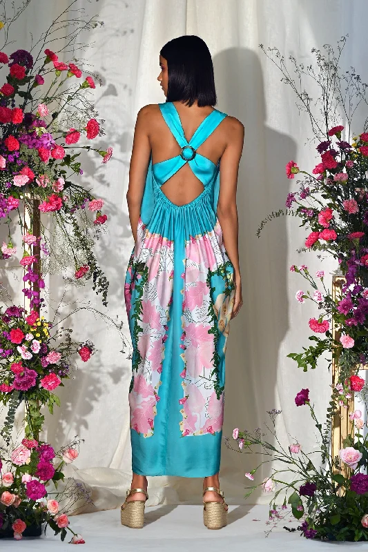 Instant Discount Plunge Neck Scarf Dress