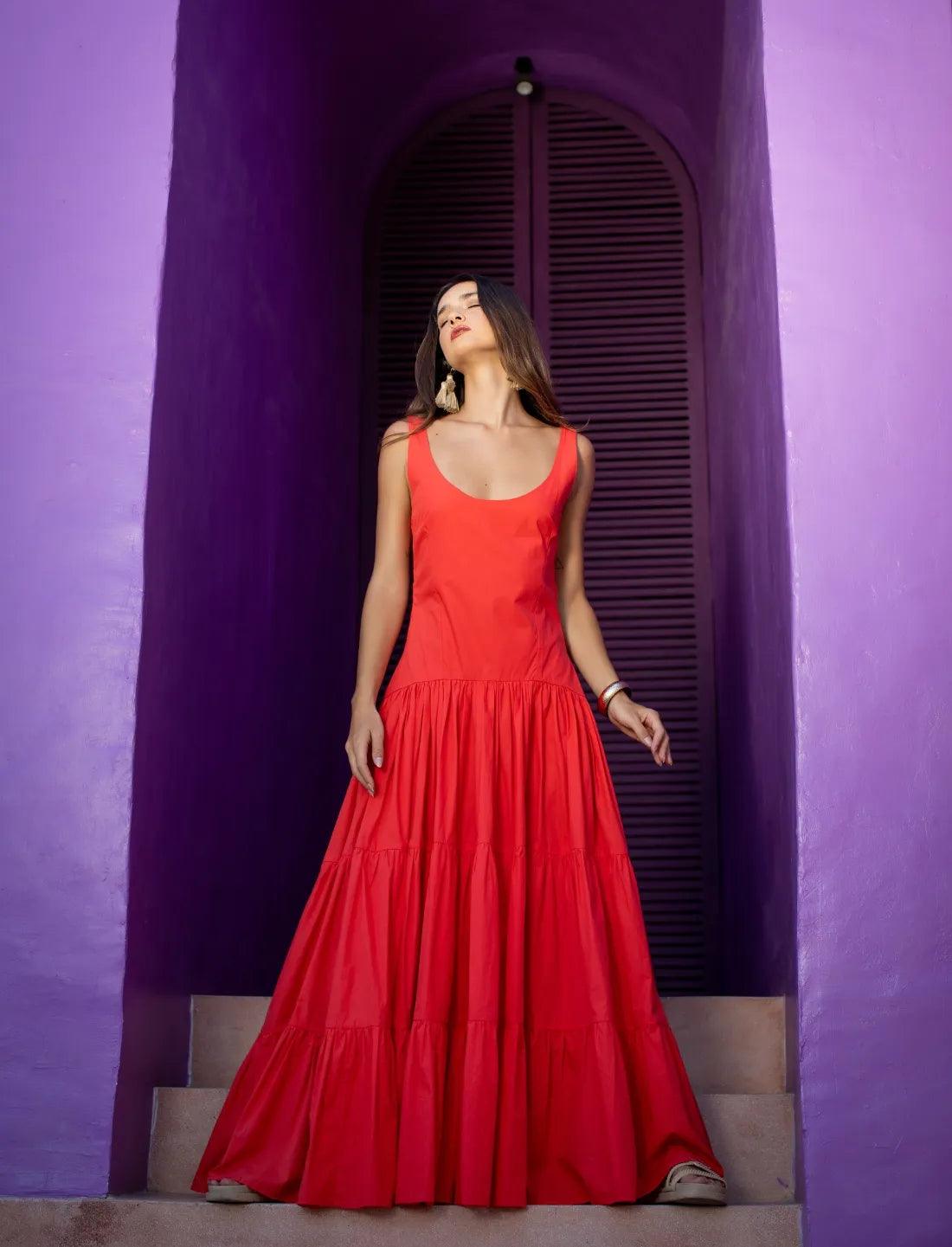Special Discount SELENA MAXI DRESS CORAL