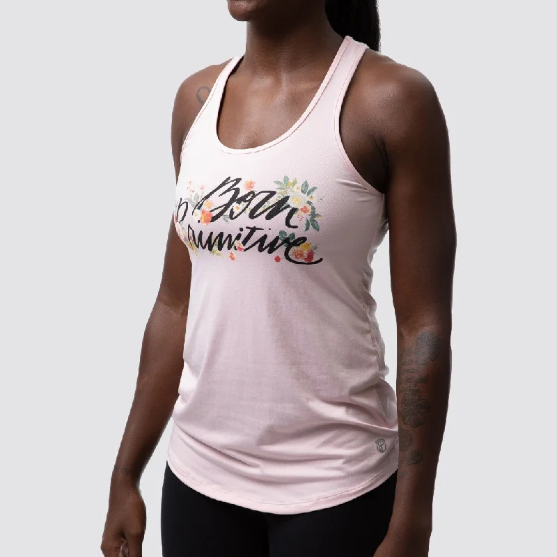 Floral Calligraphy Staple Tank (Cherry Blossom)