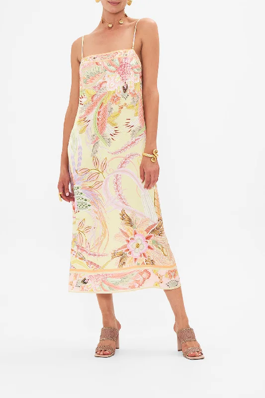 SQUARE NECK MIDI DRESS COSMIC TUSCAN