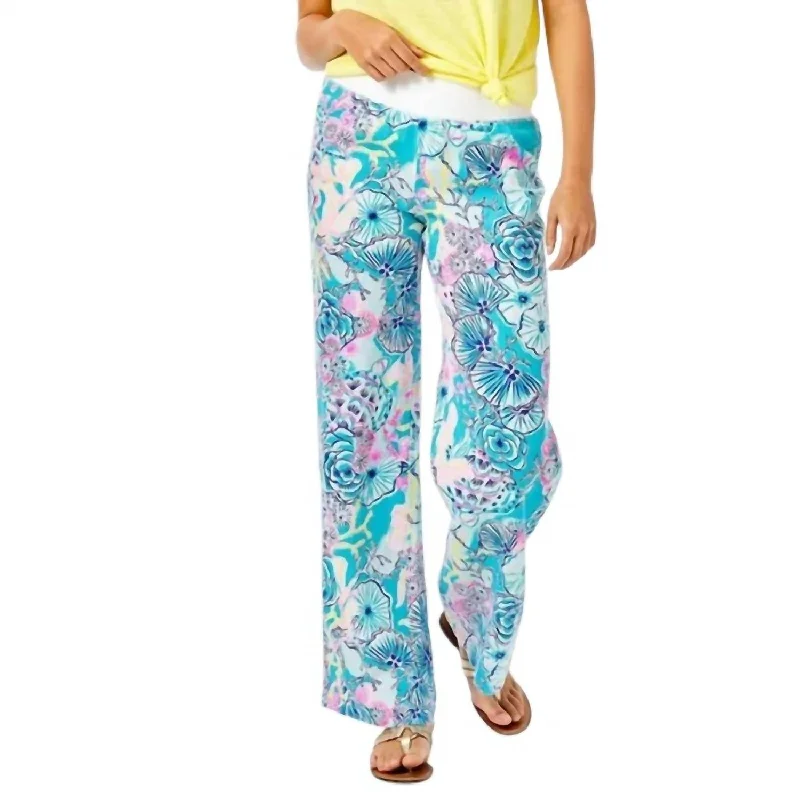 Beach Palazzo Pant In Bali Blue