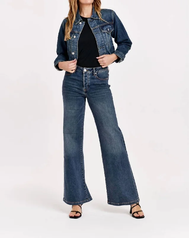 Farrah Super High Rise Wide Leg Jean In Velour