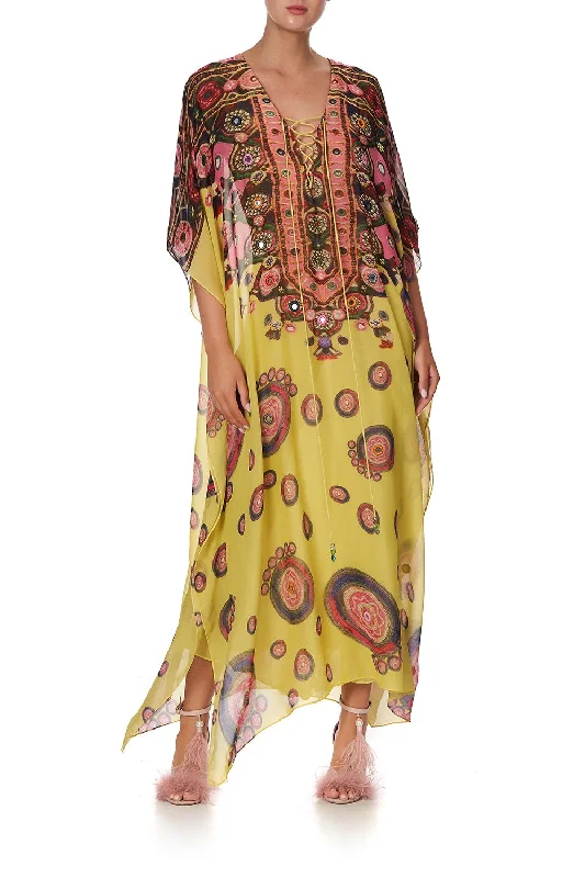 V NECK SPLIT KAFTAN MULTI