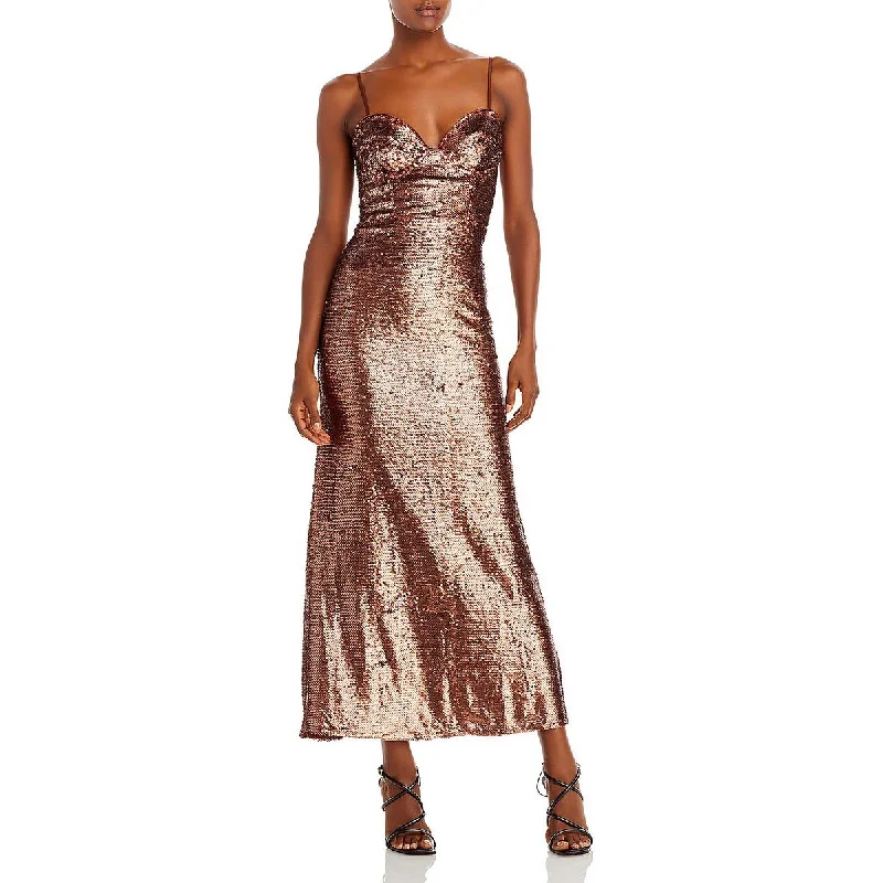 Bardot Womens Stasia Sequined Formal Evening Dress