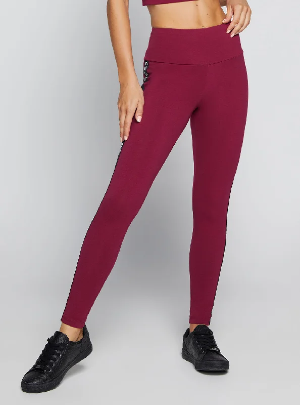 Eco Purple Aline Active Logo Leggings