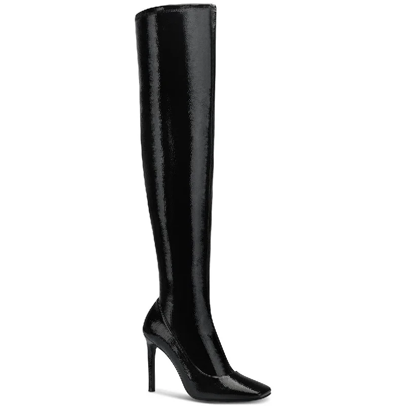 INC Womens Keenah Patent Square Toe Thigh-High Boots