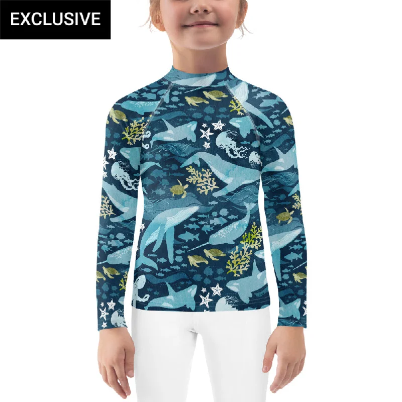 Ocean Life Kids Rash Guard (POD)