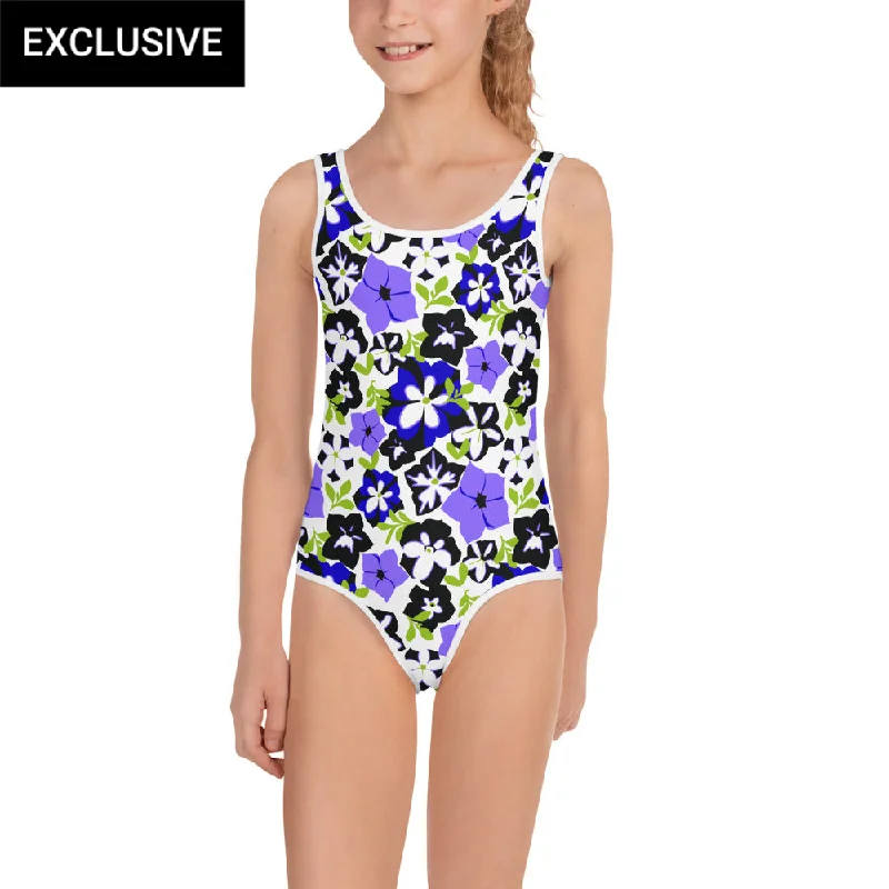 Petunias All-Over Print Kids Swimsuit (POD)