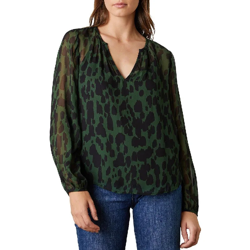 VELVET BY GRAHAM & SPENCER Womens Edna Chiffon Boho Blouse