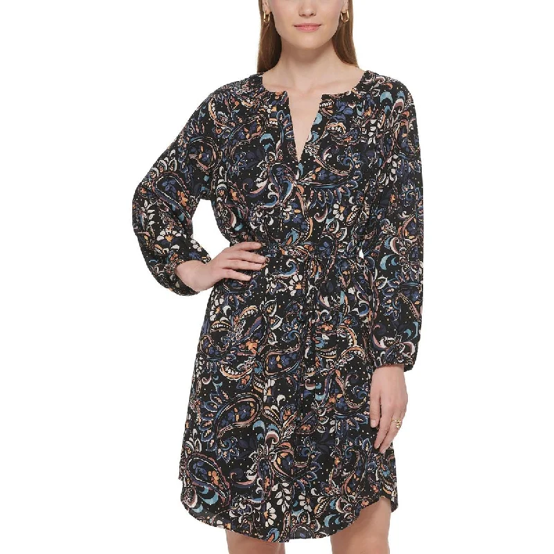Discount Mania Vince Camuto Womens Print Above Knee Shift Dress