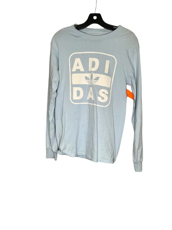 YEAR-End Clearance Athletic Top Long Sleeve Crewneck By Adidas In Blue, Size: S