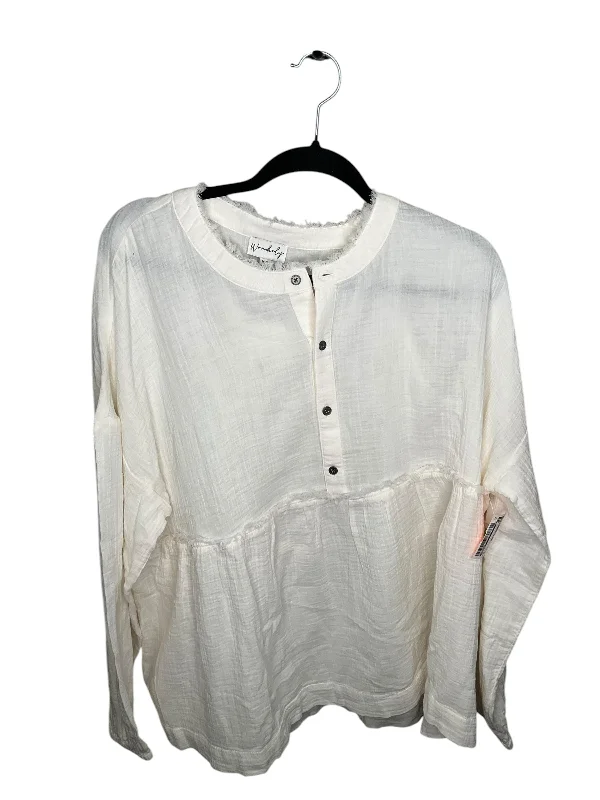 Top Long Sleeve By Wonderly In Cream, Size: 2x