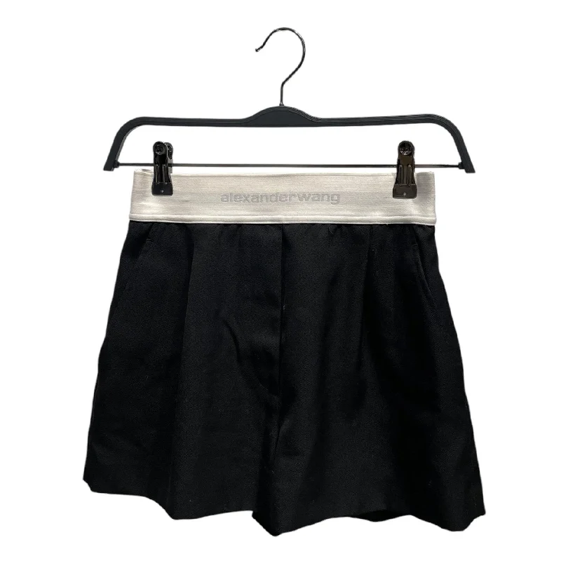 Alexander Wang/Shorts/0/Cotton/BLK/pleated shorts